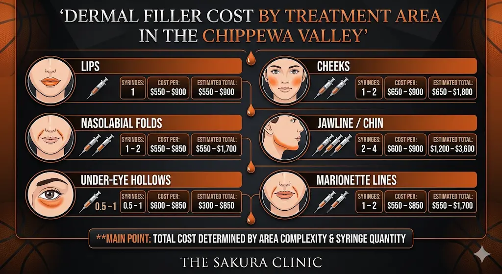 Dermal Filler Cost by Treatment Area in the Chippewa Valley