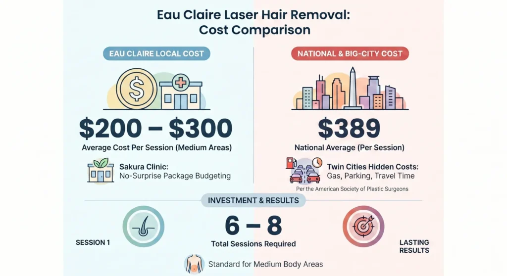 What's the average laser hair removal cost in Eau Claire